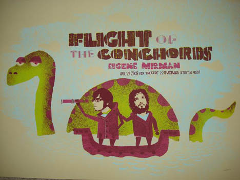 Flight of The Conchords tour poster for Detriot 2009